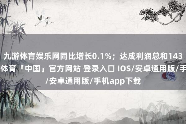 九游体育娱乐网同比增长0.1%；达成利润总和1434亿元-九游体育「中国」官方网站 登录入口 IOS/安卓通用版/手机app下载