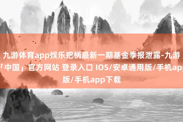 九游体育app娱乐把柄最新一期基金季报泄露-九游体育「中国」官方网站 登录入口 IOS/安卓通用版/手机app下载